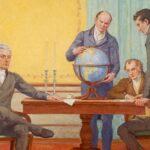 A mural of the signing of the Monroe Doctrine in the US Capitol.