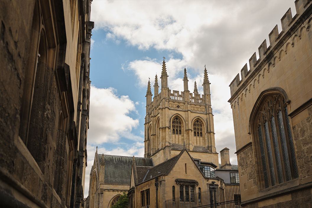 Exterior view of a building in Oxford, England.
