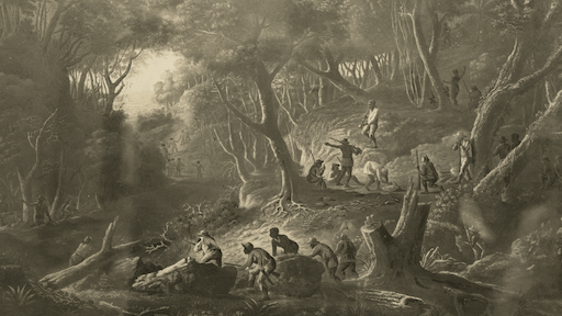 Early 19th Century Jamaican Maroons awaiting the arrival of British soldiers. 