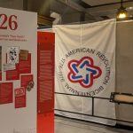 Exhibition placards on the sesquicentennial celebration of the US in Missouri