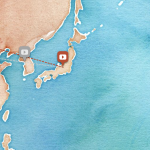 The outline of Japan, Korea, and the adjacent coast