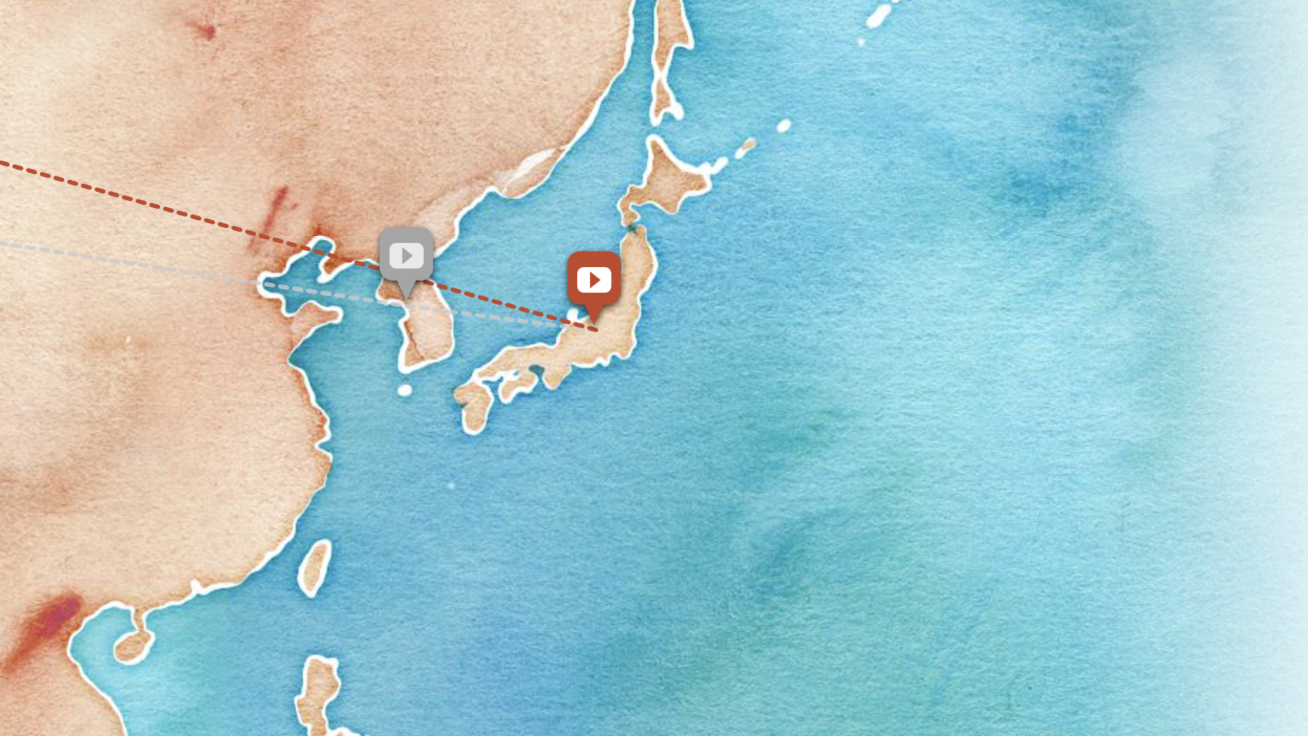 The outline of Japan, Korea, and the adjacent coast